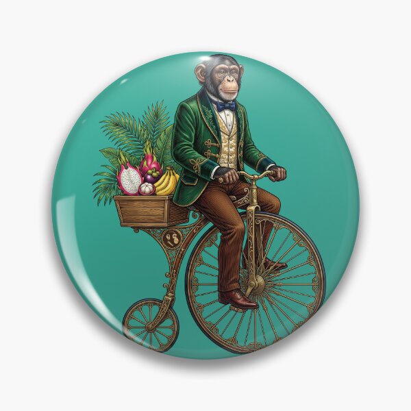 Item preview, Monkey on Penny Farthing Bicycle Illustration designed and sold by TeeARTHY.