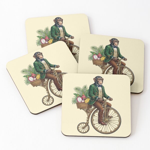 Item preview, Monkey on Penny Farthing Bicycle Illustration designed and sold by TeeARTHY.