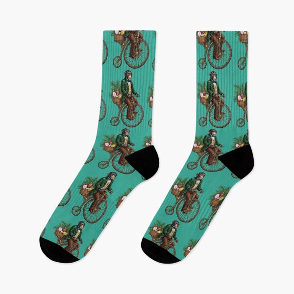 Item preview, Monkey on Penny Farthing Bicycle Illustration designed and sold by TeeARTHY.