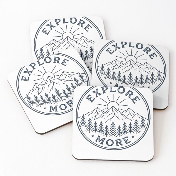 Artikelvorschau,  Explore More – Vintage Outdoor Badge mit Bergen & Wald Abenteuer Design entworfen und verkauft von JA World - Art & Design.