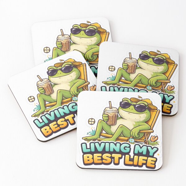 Item preview, Chill Frog Living My Best Life designed and sold by MemeLabCo.