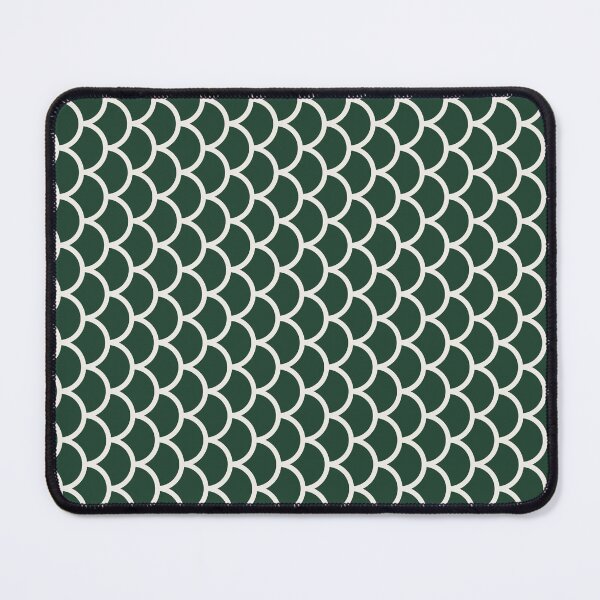 Item preview, Green And Cream Fish Scales Pattern designed and sold by pattern-archive.