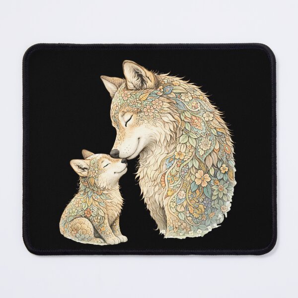Item preview, Wolf Mom and Pup Love Mother’s Day Gift designed and sold by Zaru Zentangle Studio.