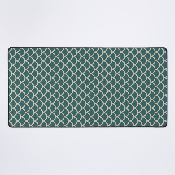 Item preview, Teal And Beige Fish Scales Pattern designed and sold by pattern-archive.