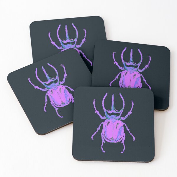 Item preview, Purple Neon Rhino Beetle Dark Aesthetic Art designed and sold by ghostieking.