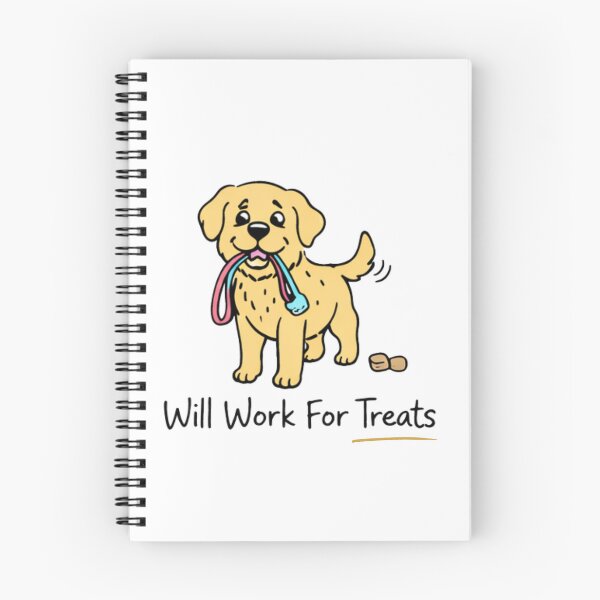 Item preview, Funny Dog “Will Work For Treats” Cute Dog Lover Illustration designed and sold by  twoSevenfour Gifts.