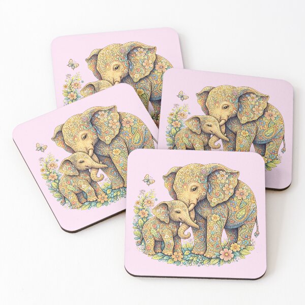 Item preview, Elephant Mom and Baby Cute Mother’s Day Gift designed and sold by Zaru Zentangle Studio.