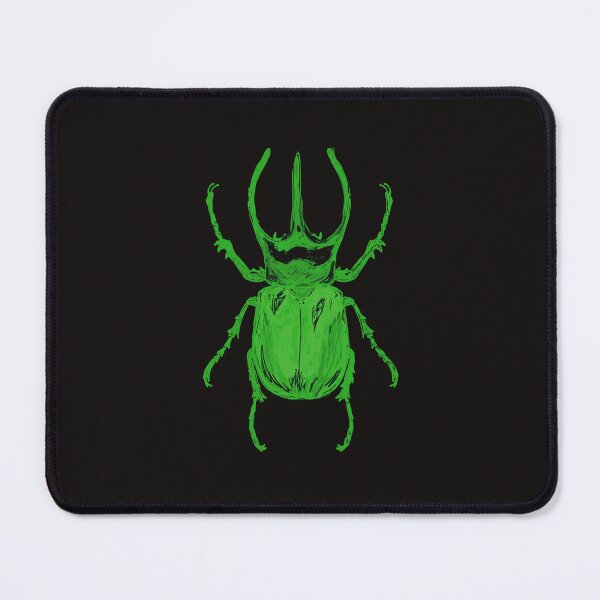 Item preview, Green Neon Rhino Beetle Dark Aesthetic Art designed and sold by ghostieking.
