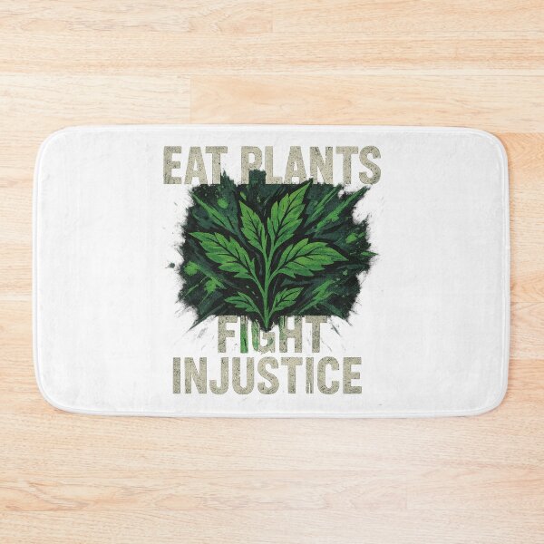 Item preview, Gritty Urban Street Art Poster Featuring Vegan Activism Scene with 'Eat Plants, Fight Injustice' Message designed and sold by DrainedUwU.