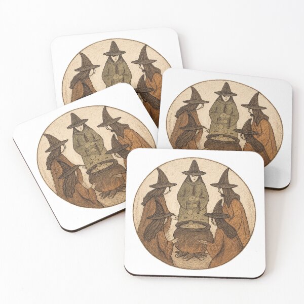 Item preview, Hand-Drawn Witch Coveny Circle Illustration in Earth Tones for Group Identity designed and sold by DrainedUwU.