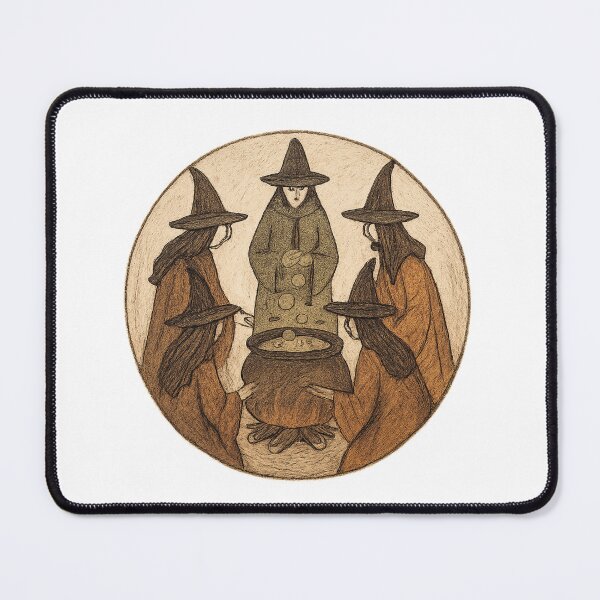 Item preview, Hand-Drawn Witch Coveny Circle Illustration in Earth Tones for Group Identity designed and sold by DrainedUwU.