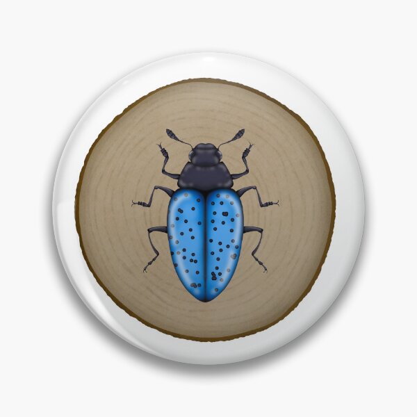 Item preview, Blue Fungus beetle on a log designed and sold by Upbeat-Cryptid.