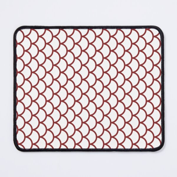 Item preview, White And Brick Red Fish Scales Pattern designed and sold by pattern-archive.