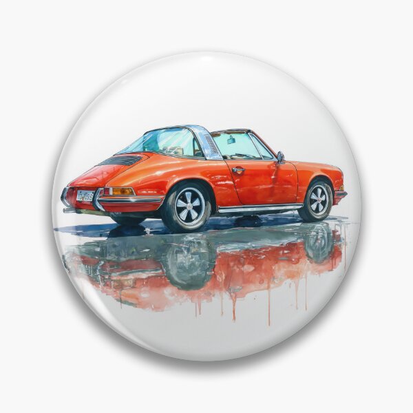 Item preview, Vintage Red 911 Targa Watercolor painting designed and sold by blackdogshop.