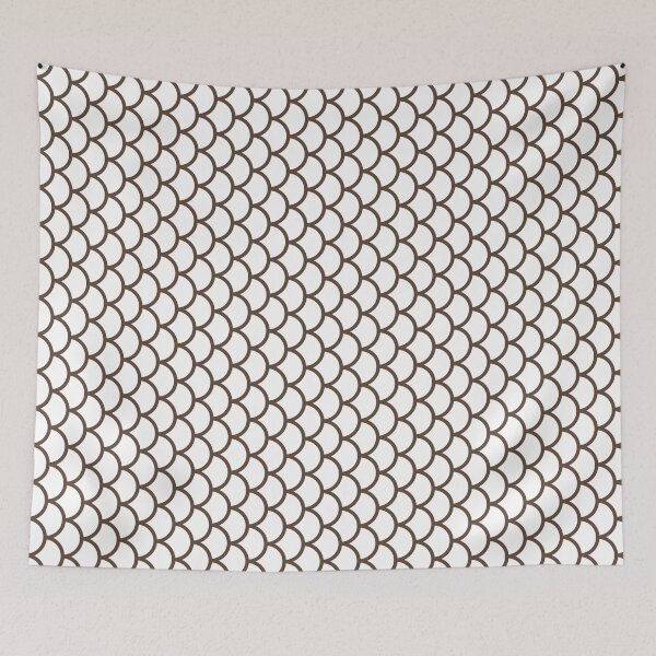 Item preview, White And Brown Fish Scales Pattern designed and sold by pattern-archive.