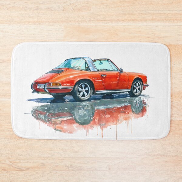 Item preview, Vintage Red 911 Targa Watercolor painting designed and sold by blackdogshop.