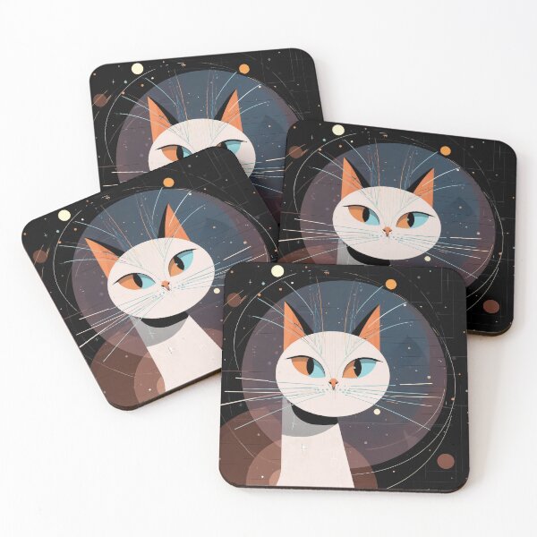 Aperçu de l'œuvre Chat cosmique à double vision créée et vendue par ForeverPrintsOK.