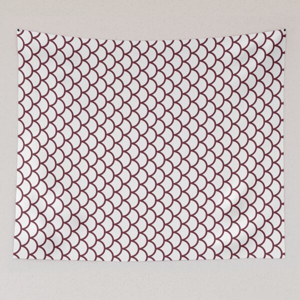 Item preview, White And Burgundy Fish Scales Pattern designed and sold by pattern-archive.