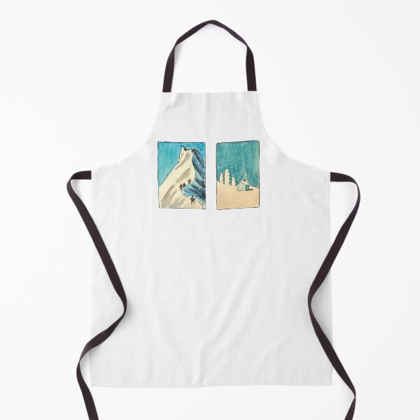 Item preview, Hand Painted Snowy Mountain climbers and little winter house in watercolor designed and sold by a.dadash.