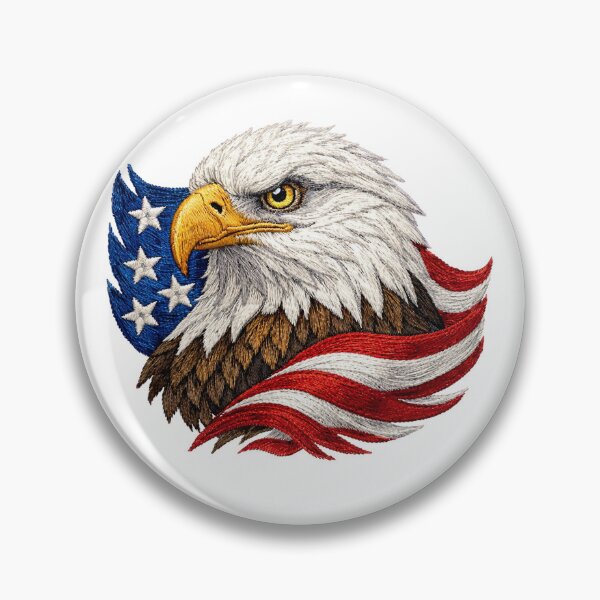 Item preview, Patriotic American Bald Eagle Embroidery Style designed and sold by mybunnyparadise.