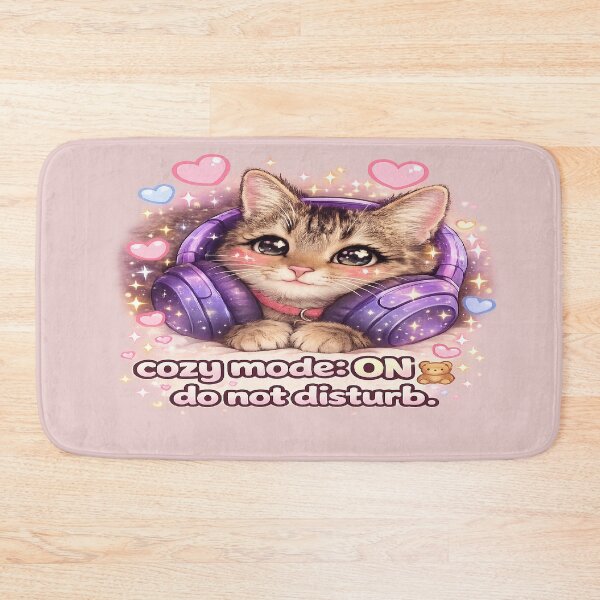Item preview, Cozy Mode ON Kawaii Cat Gamer – Cute Tabby with Headphones Chibi Aesthetic designed and sold by DarlingCharlene.