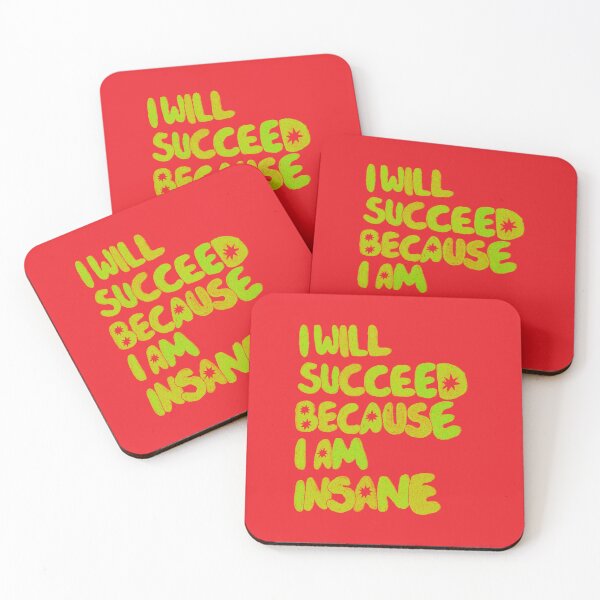 Item preview, I Will Succeed Because I Am Insane Red and GreenTypography Art designed and sold by ghostieking.