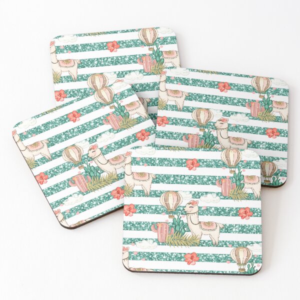 Item preview, Whimsical Llama Adventure – Seamless Glitter Pattern designed and sold by MyTutina.