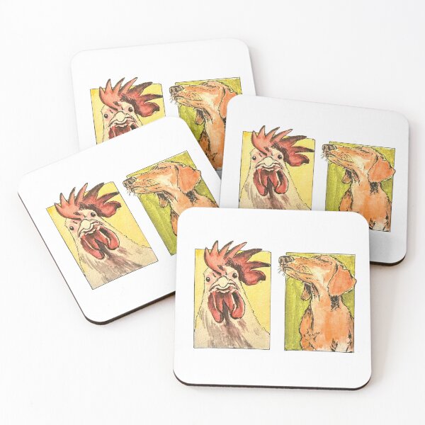 Item preview, Judgy Hand Painted Chick and funny dog in watercolor designed and sold by a.dadash.