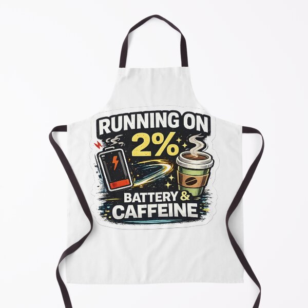 Item preview, Running on 2% Battery & Caffeine – Funny Low Energy Design designed and sold by darkan1.
