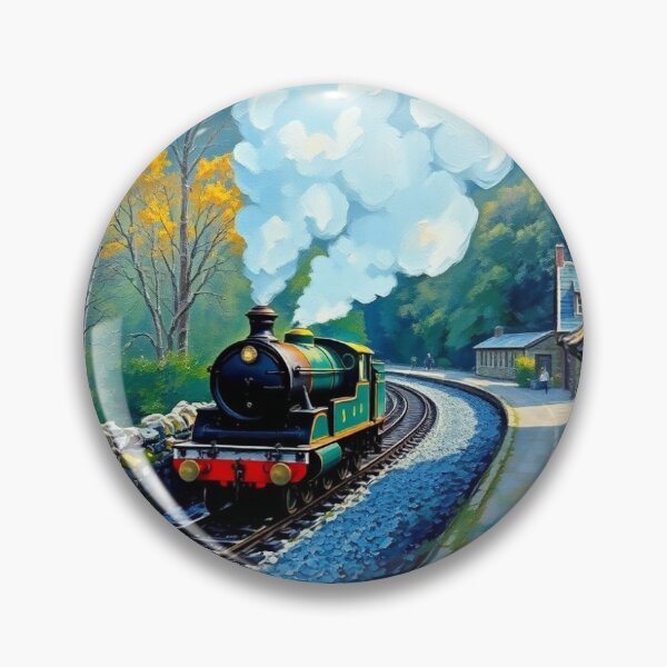 Item preview, Aberderfyn Halt and a steam train. designed and sold by oldMastersofart.