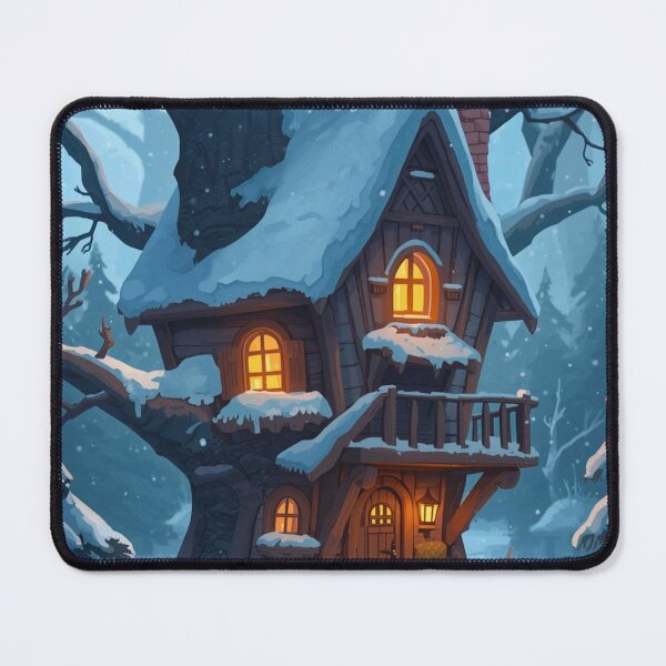 Item preview, Cozy Winter Treehouse – Snowy Forest Cottagecore Art designed and sold by Goca Shop.