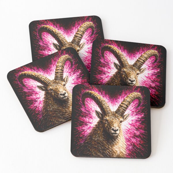 Item preview, Majestic Ibex Portrait In Magenta Light Burst designed and sold by Vista Atelier.