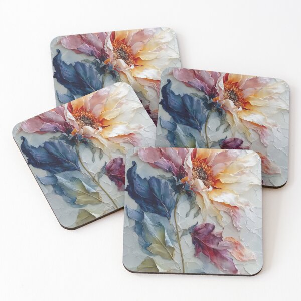Item preview, Textured Floral Art in Cream Pink and Lavender designed and sold by Rocky Mountain Artistry.
