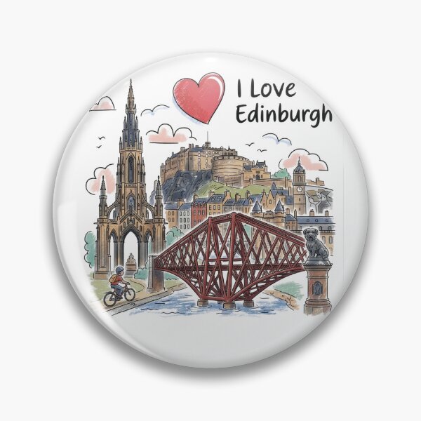 Item preview, Edinburgh City Landmarks Illustration - Scottish Castle and Scott Monument designed and sold by Loom on the Loch.