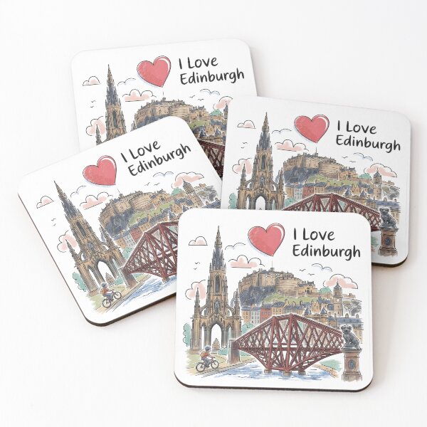 Item preview, Edinburgh City Landmarks Illustration - Scottish Castle and Scott Monument designed and sold by Loom on the Loch.