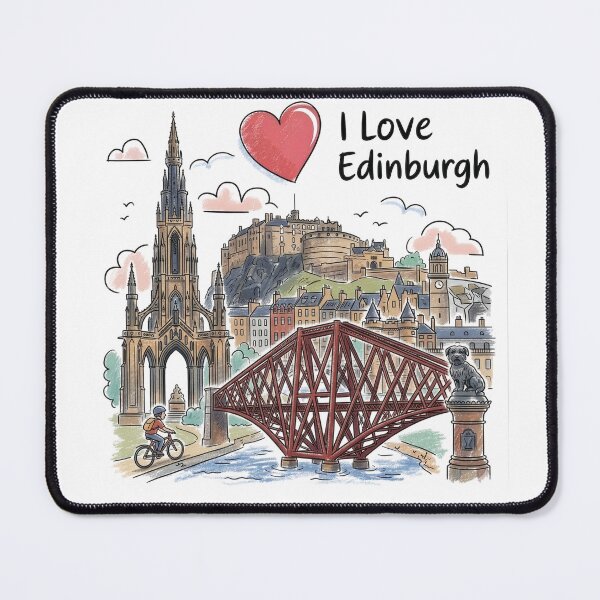 Item preview, Edinburgh City Landmarks Illustration - Scottish Castle and Scott Monument designed and sold by Loom on the Loch.