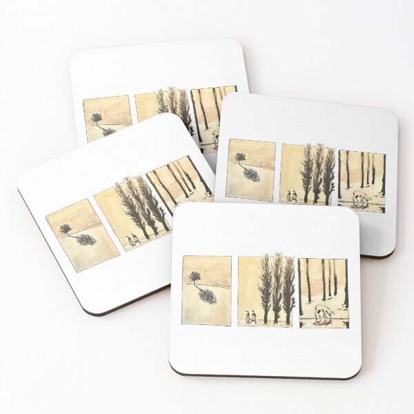 Item preview, Hand Painted Quiet winter trees and lonely sheep in watercolor designed and sold by a.dadash.