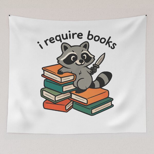 Item preview, Smart Raccoon Reading Books Nerdy Animal Cartoon designed and sold by SiarheiYur.