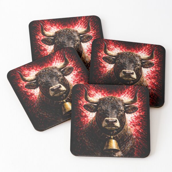 Item preview, Majestic Bull Portrait In Red Light Burst designed and sold by Vista Atelier.