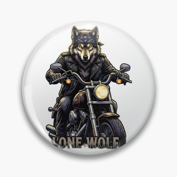 Item preview, Badass Lone Wolf Classic Motorcycle Rider Graphic designed and sold by ASMAR B.
