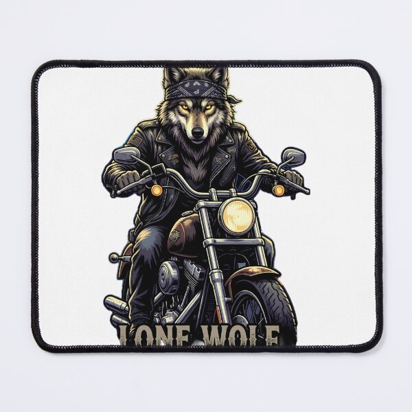 Item preview, Badass Lone Wolf Classic Motorcycle Rider Graphic designed and sold by ASMAR B.
