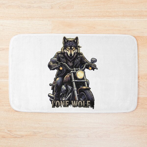 Item preview, Badass Lone Wolf Classic Motorcycle Rider Graphic designed and sold by ASMAR B.