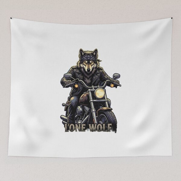 Item preview, Badass Lone Wolf Classic Motorcycle Rider Graphic designed and sold by ASMAR B.