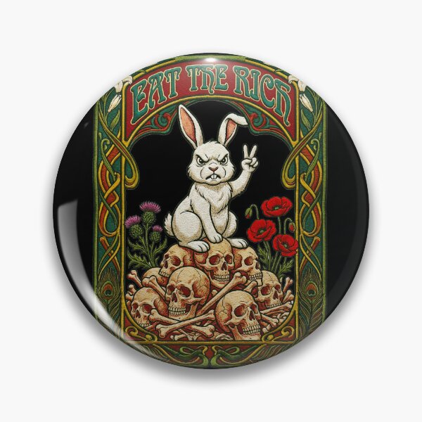 Item preview, Art Nouveau Rabbit Floral Garden Eat the Rich designed and sold by TeeARTHY.