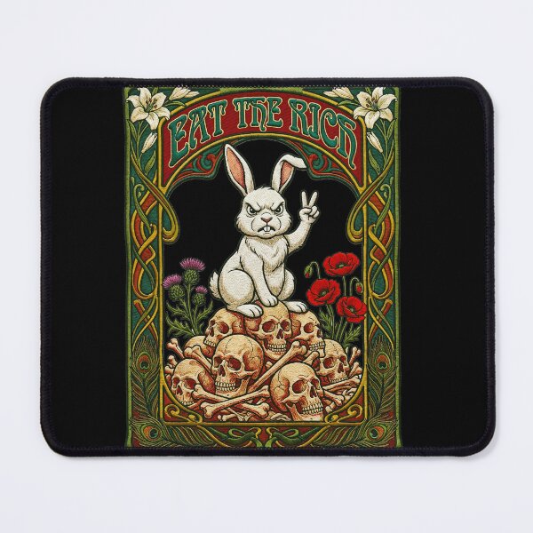 Item preview, Art Nouveau Rabbit Floral Garden Eat the Rich designed and sold by TeeARTHY.