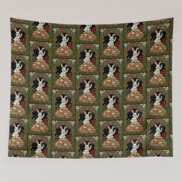 Item preview, Art Nouveau Rabbit Floral Garden Eat the Rich designed and sold by TeeARTHY.