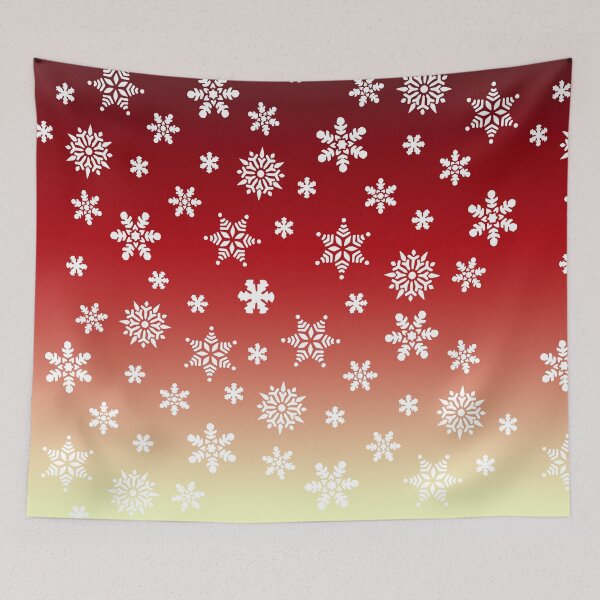 Item preview, Snow Flurries – Red to Cream Ombre Snowflake Pattern designed and sold by Lainey1978.