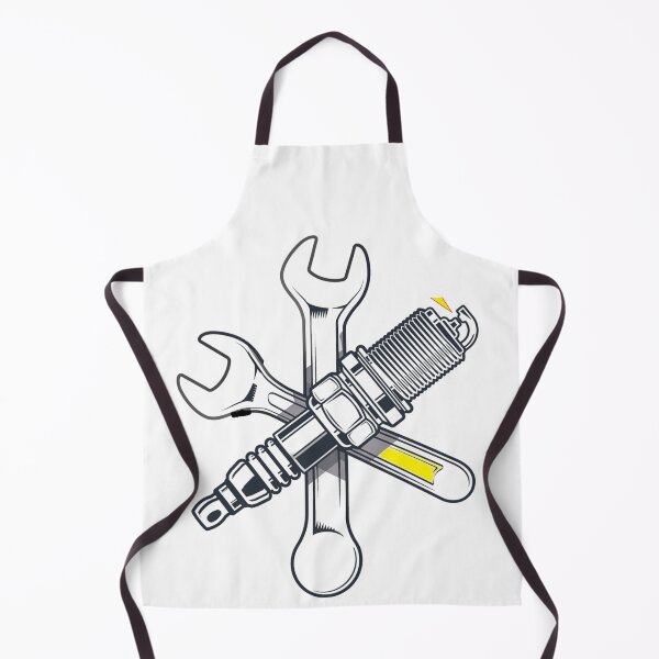 Item preview, Mechanic's wrench with spark plug, car repair shop designed and sold by MT-Wunderland .