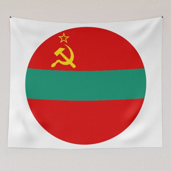 Item preview, Transnistria Round Flag Pridnestrovie Heritage designed and sold by NTGUILTY.
