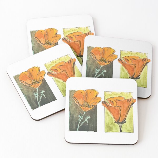 Item preview, Hand Painted Two colorful flowers in watercolor designed and sold by a.dadash.